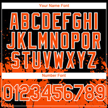 Load image into Gallery viewer, Custom Black Orange-White 3D Pattern Design Abstract Splash Grunge Art Authentic Baseball Jersey