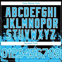 Загрузить изображение в средство просмотра галереи, Custom Black Sky Blue-White 3D Pattern Design Abstract Splash Grunge Art Authentic Baseball Jersey