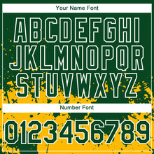 Загрузить изображение в средство просмотра галереи, Custom Green Gold-White 3D Pattern Design Abstract Splash Grunge Art Authentic Baseball Jersey