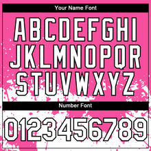 Charger l'image dans la galerie, Custom Pink White-Black 3D Pattern Design Abstract Splash Grunge Art Authentic Baseball Jersey