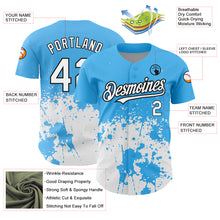 Загрузить изображение в средство просмотра галереи, Custom Sky Blue White-Black 3D Pattern Design Abstract Splash Grunge Art Authentic Baseball Jersey