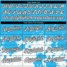 Загрузить изображение в средство просмотра галереи, Custom Sky Blue White-Black 3D Pattern Design Abstract Splash Grunge Art Authentic Baseball Jersey