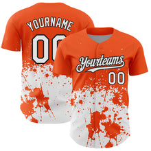 Charger l'image dans la galerie, Custom Orange White-Black 3D Pattern Design Abstract Splash Grunge Art Authentic Baseball Jersey