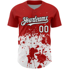 Загрузить изображение в средство просмотра галереи, Custom Red White-Black 3D Pattern Design Abstract Splash Grunge Art Authentic Baseball Jersey