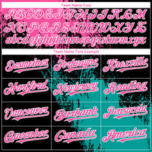 Laden Sie das Bild in den Galerie-Viewer, Custom Black Pink-Teal 3D Pattern Design Abstract Brush Stroke Authentic Baseball Jersey