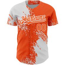 Charger l'image dans la galerie, Custom Orange White 3D Pattern Design Abstract Brush Stroke Authentic Baseball Jersey