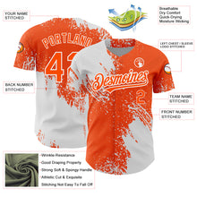 Charger l'image dans la galerie, Custom Orange White 3D Pattern Design Abstract Brush Stroke Authentic Baseball Jersey