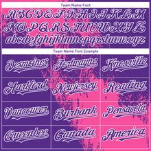 Загрузить изображение в средство просмотра галереи, Custom Purple Pink-White 3D Pattern Design Abstract Brush Stroke Authentic Baseball Jersey