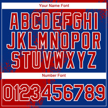Загрузить изображение в средство просмотра галереи, Custom Royal Red-White 3D Pattern Design Abstract Brush Stroke Authentic Baseball Jersey