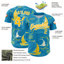 Загрузить изображение в средство просмотра галереи, Custom Panther Blue Gold-White 3D Pattern Design Sailing Boats Authentic Baseball Jersey