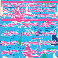 Charger l'image dans la galerie, Custom Sky Blue Pink-White 3D Pattern Design Sailing Boats Authentic Baseball Jersey