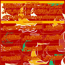 Charger l'image dans la galerie, Custom Red Gold 3D Pattern Design Sailing Boats Authentic Baseball Jersey