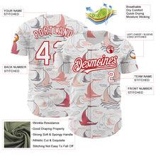 Laden Sie das Bild in den Galerie-Viewer, Custom White Red 3D Pattern Design Sailing Boats Authentic Baseball Jersey