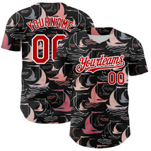 Charger l'image dans la galerie, Custom Black Red-White 3D Pattern Design Sailing Boats Authentic Baseball Jersey
