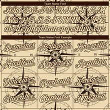 Load image into Gallery viewer, Custom Cream Brown 3D Pattern Design Navigation Compass Authentic Baseball Jersey