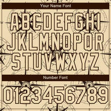 Load image into Gallery viewer, Custom Cream Brown 3D Pattern Design Navigation Compass Authentic Baseball Jersey