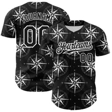 Загрузить изображение в средство просмотра галереи, Custom Black White 3D Pattern Design Navigation Compass Authentic Baseball Jersey