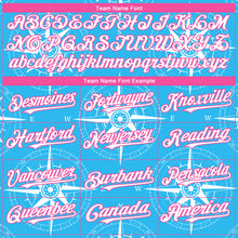 Charger l'image dans la galerie, Custom Sky Blue White-Pink 3D Pattern Design Navigation Compass Authentic Baseball Jersey