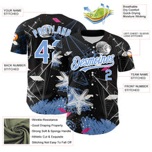 Загрузить изображение в средство просмотра галереи, Custom Black Light Blue-White 3D Pattern Design Sailing Boats Authentic Baseball Jersey