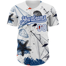 Загрузить изображение в средство просмотра галереи, Custom White Royal 3D Pattern Design Sailing Boats Authentic Baseball Jersey