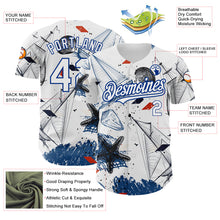 Загрузить изображение в средство просмотра галереи, Custom White Royal 3D Pattern Design Sailing Boats Authentic Baseball Jersey