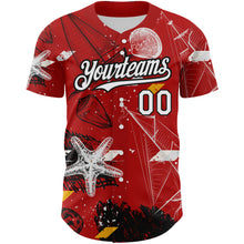 Загрузить изображение в средство просмотра галереи, Custom Red White-Black 3D Pattern Design Sailing Boats Authentic Baseball Jersey
