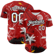 Загрузить изображение в средство просмотра галереи, Custom Red White-Black 3D Pattern Design Sailing Boats Authentic Baseball Jersey