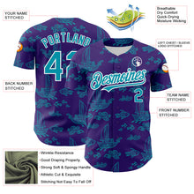 Load image into Gallery viewer, Custom Purple Teal-White 3D Pattern Design Boats And Fish Authentic Baseball Jersey