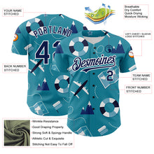 Load image into Gallery viewer, Custom Lakes Blue Navy-White 3D Pattern Design Holiday Travel Authentic Baseball Jersey