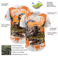 Загрузить изображение в средство просмотра галереи, Custom White Bay Orange 3D Pattern Design Crocodile Authentic Baseball Jersey