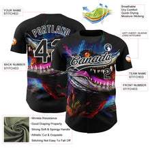 Загрузить изображение в средство просмотра галереи, Custom Black White 3D Pattern Design Neon Crocodile Authentic Baseball Jersey