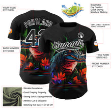 Загрузить изображение в средство просмотра галереи, Custom Black White 3D Pattern Design Neon Crocodile Authentic Baseball Jersey