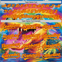 Load image into Gallery viewer, Custom Royal Gold-Red 3D Pattern Design Crocodile Authentic Baseball Jersey