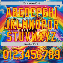 Load image into Gallery viewer, Custom Royal Gold-Red 3D Pattern Design Crocodile Authentic Baseball Jersey