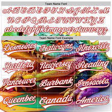 Load image into Gallery viewer, Custom White Red-Yellow 3D Pattern Design Colorful Crocodile Authentic Baseball Jersey