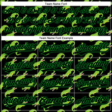 Загрузить изображение в средство просмотра галереи, Custom Black Grass Green 3D Pattern Design Crocodile Authentic Baseball Jersey