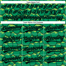 Charger l'image dans la galerie, Custom Kelly Green Black 3D Pattern Design Turtle Shell Authentic Baseball Jersey