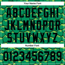 Charger l'image dans la galerie, Custom Kelly Green Black 3D Pattern Design Turtle Shell Authentic Baseball Jersey