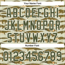 Load image into Gallery viewer, Custom Olive White 3D Pattern Design Crocodile Authentic Baseball Jersey