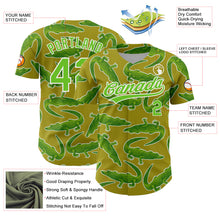 Загрузить изображение в средство просмотра галереи, Custom Olive Aurora Green-White 3D Pattern Design Crocodile Authentic Baseball Jersey