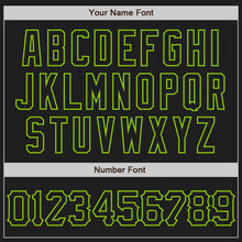 Charger l'image dans la galerie, Custom Black Neon Green 3D Pattern Design Abstract Network Authentic Baseball Jersey