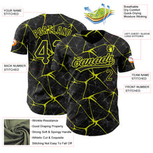 Загрузить изображение в средство просмотра галереи, Custom Black Neon Yellow 3D Pattern Design Abstract Network Authentic Baseball Jersey