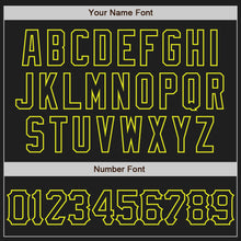 Загрузить изображение в средство просмотра галереи, Custom Black Neon Yellow 3D Pattern Design Abstract Network Authentic Baseball Jersey