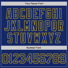 Load image into Gallery viewer, Custom Royal Yellow 3D Pattern Design Abstract Network Authentic Baseball Jersey