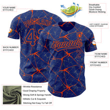 Load image into Gallery viewer, Custom Royal Orange 3D Pattern Design Abstract Network Authentic Baseball Jersey
