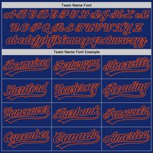 Load image into Gallery viewer, Custom Royal Orange 3D Pattern Design Abstract Network Authentic Baseball Jersey