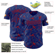 Load image into Gallery viewer, Custom Royal Red 3D Pattern Design Abstract Network Authentic Baseball Jersey