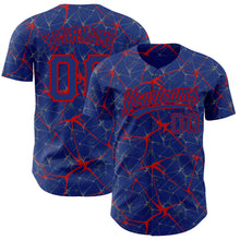 Load image into Gallery viewer, Custom Royal Red 3D Pattern Design Abstract Network Authentic Baseball Jersey