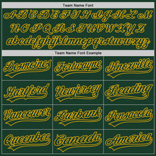 Load image into Gallery viewer, Custom Green Gold 3D Pattern Design Abstract Network Authentic Baseball Jersey