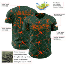 Load image into Gallery viewer, Custom Green Orange 3D Pattern Design Abstract Network Authentic Baseball Jersey